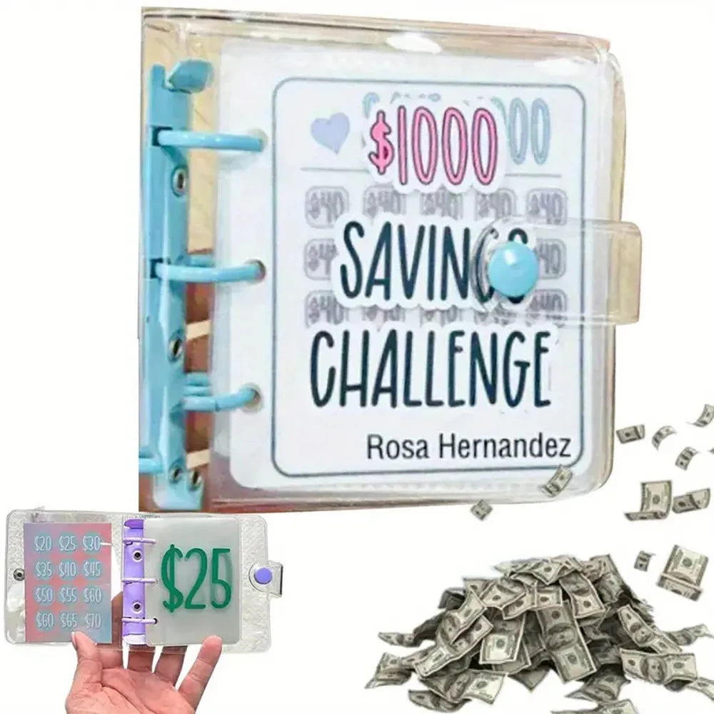 Savings Challenge Binder, Money Saving Binder, Savings Challenges Book With Envelopes, Mini Budget Binder With Cash Accessories